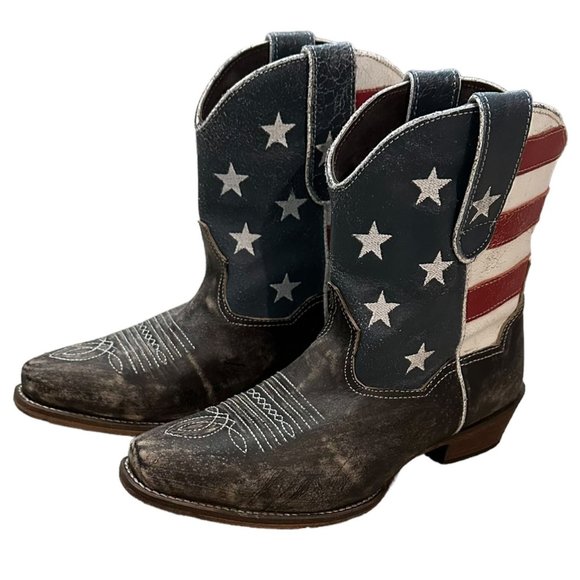 Roper Patriotic Ankle Boots - Red, White, Blue - Picture 5 of 8